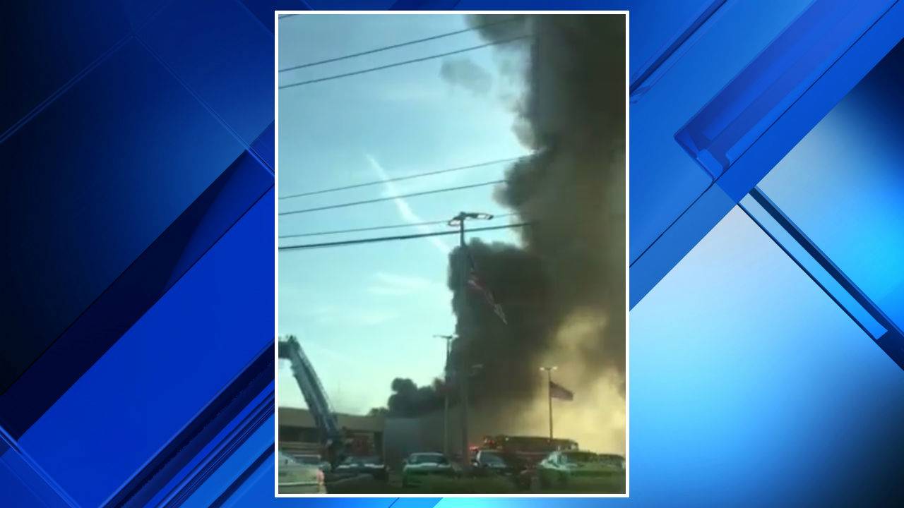 Massive Fire Burns At Buff Whelan Chevrolet Dealership In